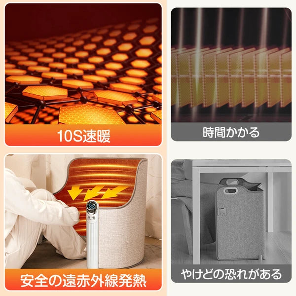 パネルヒーター 360°発熱 ラウンド型 速暖 遠赤外線 デスクヒーター 5段温度調節 自動電源オフ 家電 株式会社ソイズ