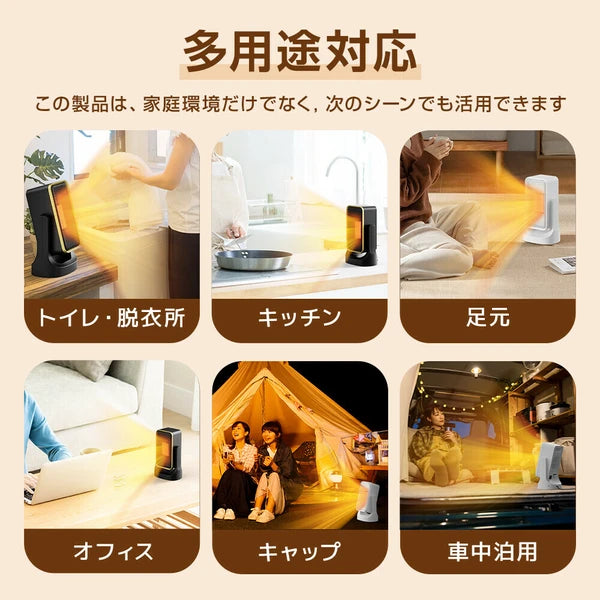 ☆電気ヒーター 小型 足元 セラミックヒーター 1秒即暖 省エネ 角度調整可能 900W 節電 過熱保護 転倒オフ 家電 株式会社ソイズ