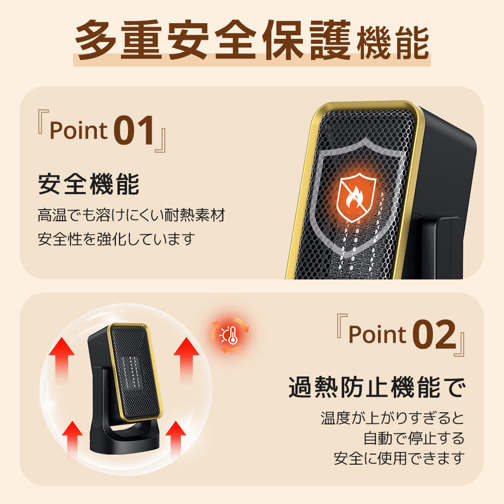 電気ヒーター 小型 足元 セラミックヒーター 1秒即暖 省エネ 角度調整可能 900W 節電 過熱保護 転倒オフ 家電 株式会社ソイズ
