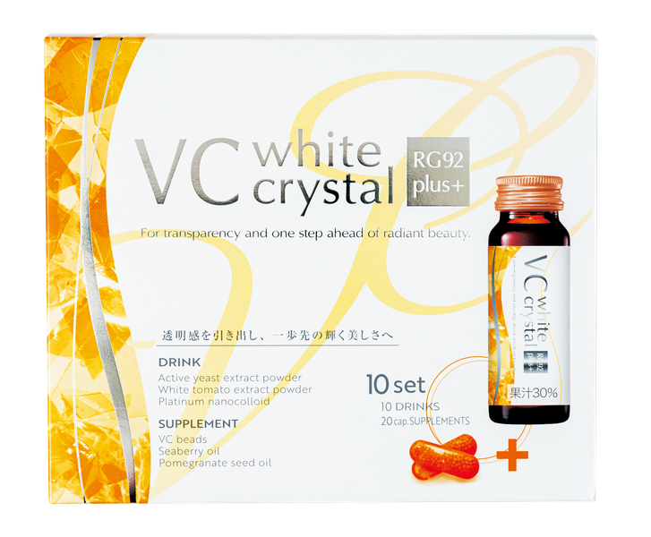 【VC white crystal（ホワイトクリスタル）(RG92plus+)オレンジレモン風味】ドリンク50ml・サプリメント2粒ホワイトクリスタル 10本セット SOISHOP