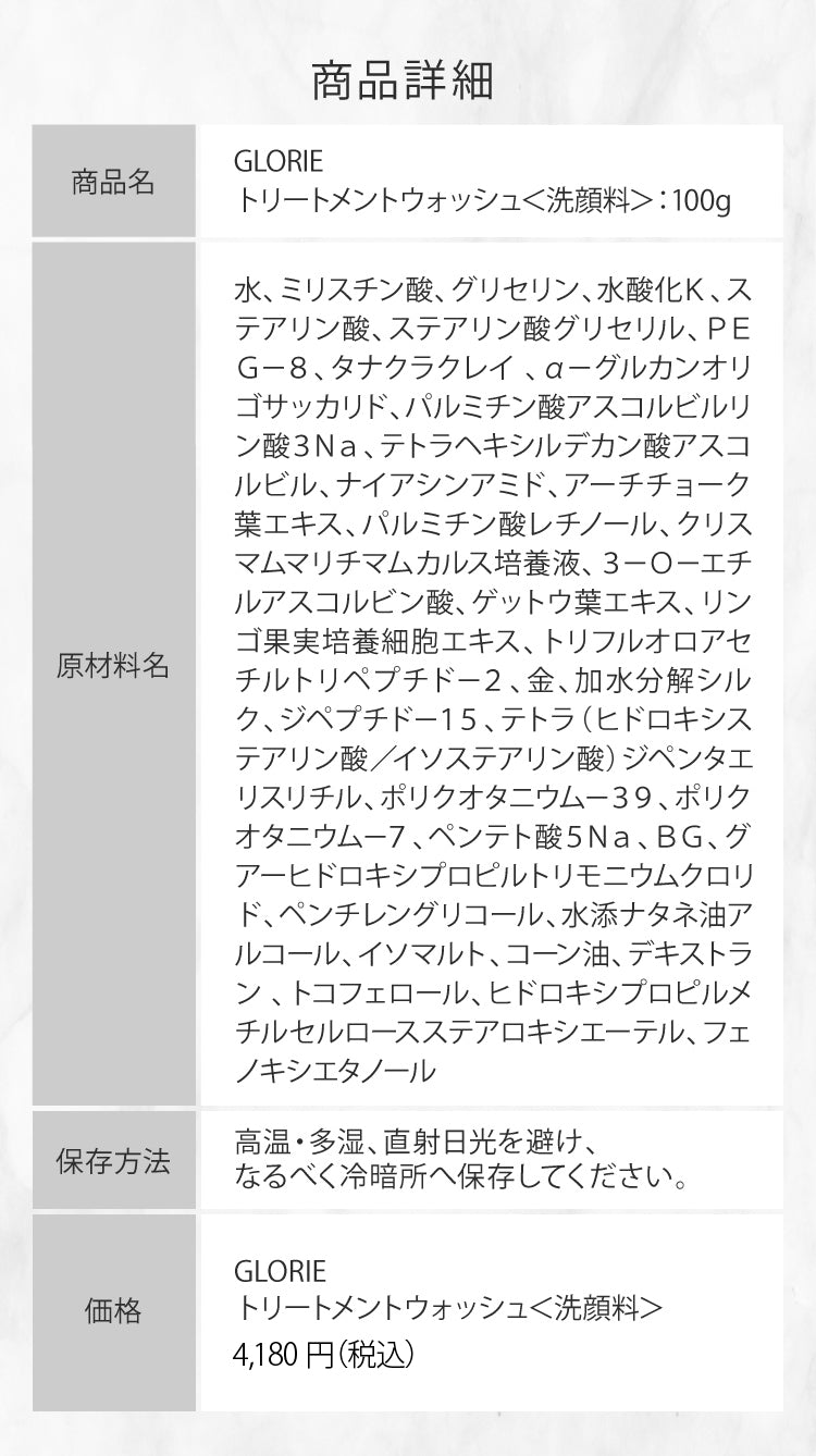 GLORIE トリートメントウォッシュ（洗顔料） SOISHOp.onelinestore