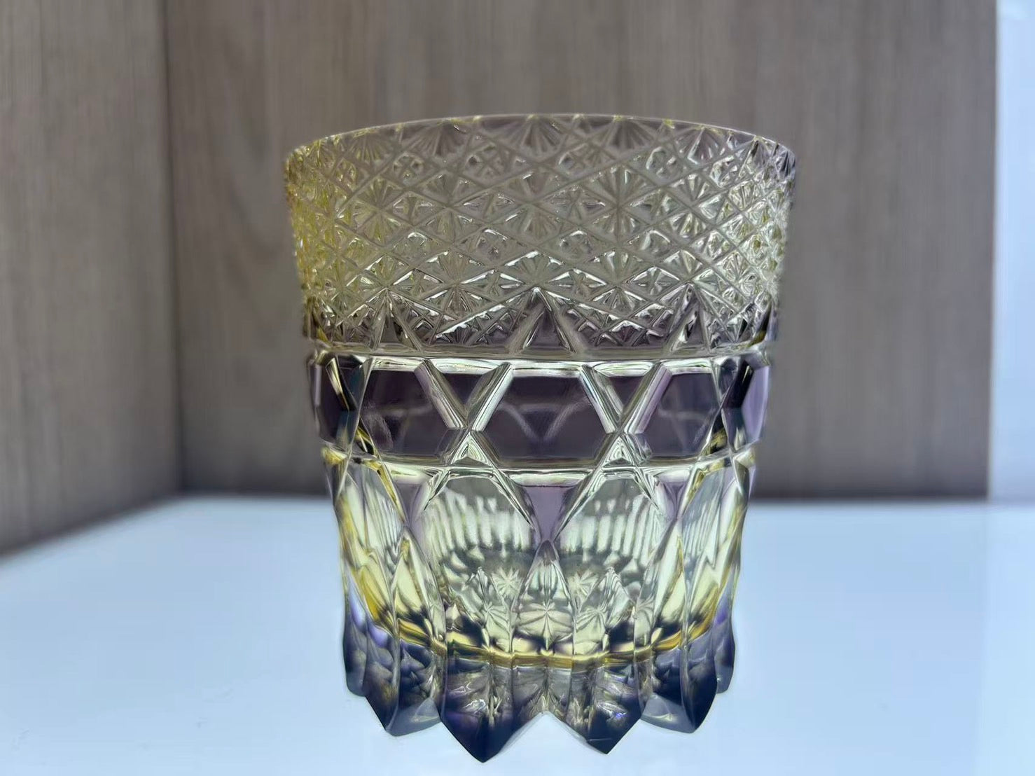 【3個以上ご購入10％OFF】☆クリスタルグラス A パープルダイヤ 生活 株式会社ソイズ