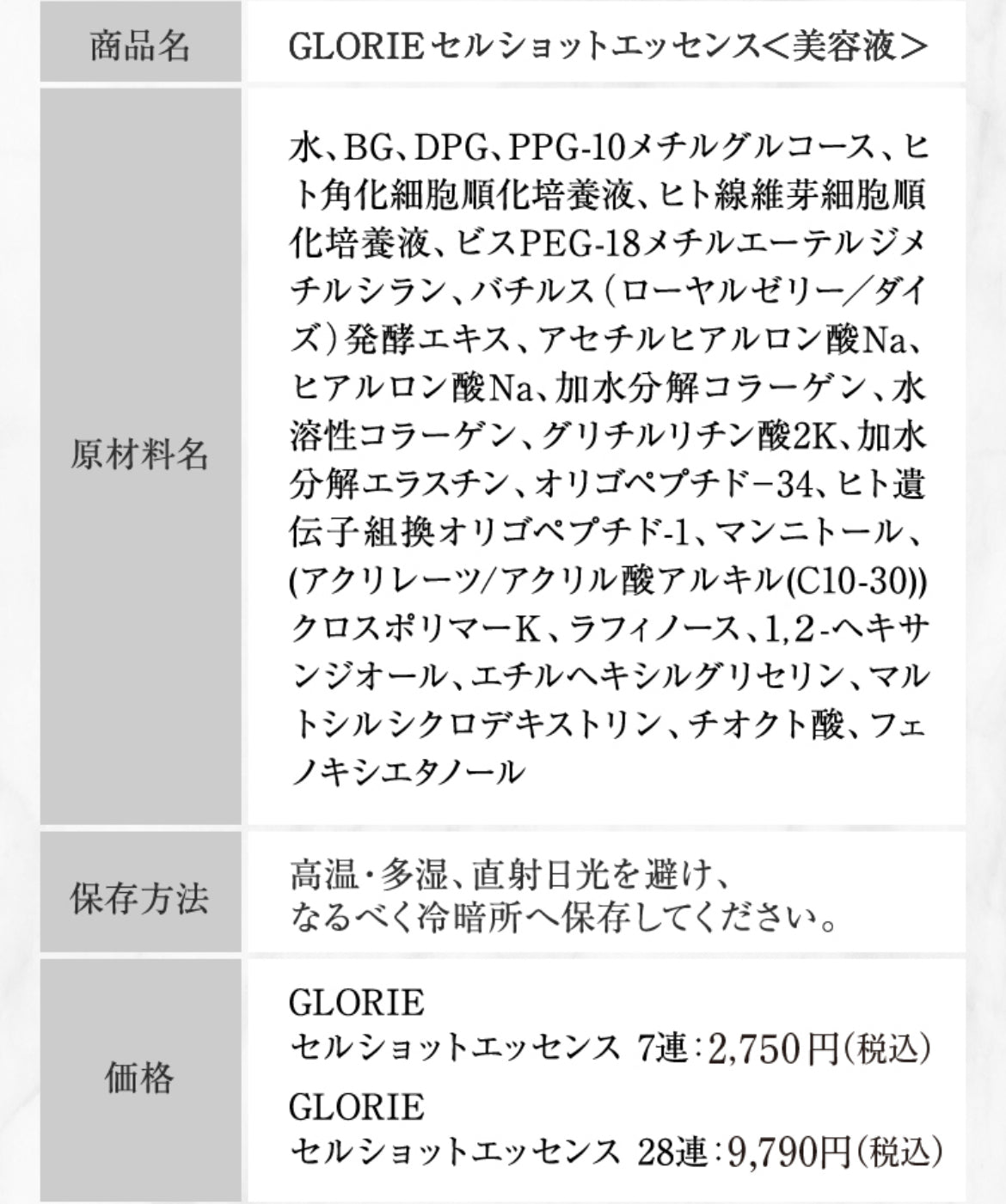 GLORIEセルショットエッセンス 28連 SOISHOP