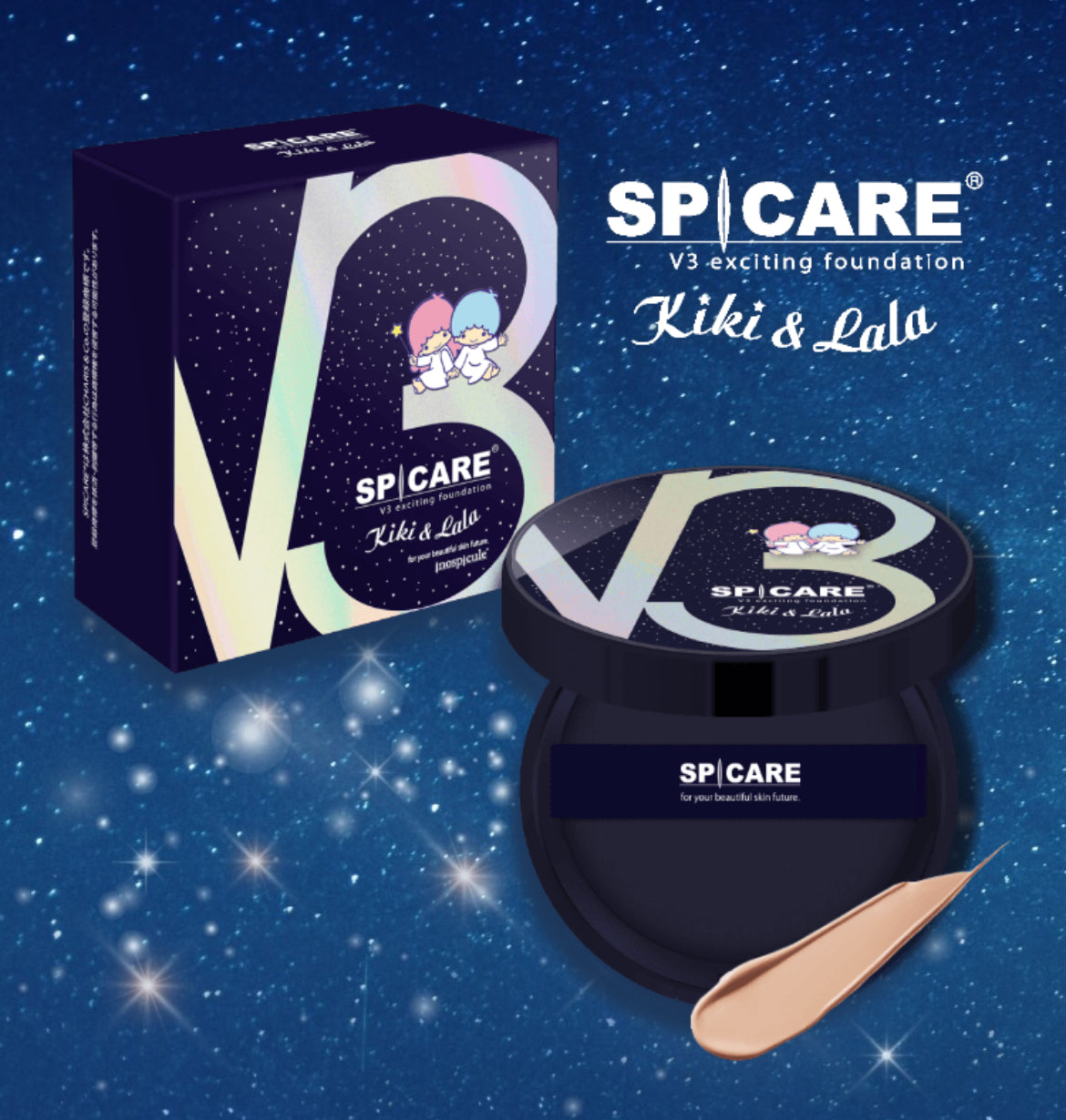 SPICARE exciting foundation【Kiki & Rara限定コラボデザイン】交換用V3ファンデーションパフ1個プレゼン –  SOISHOP