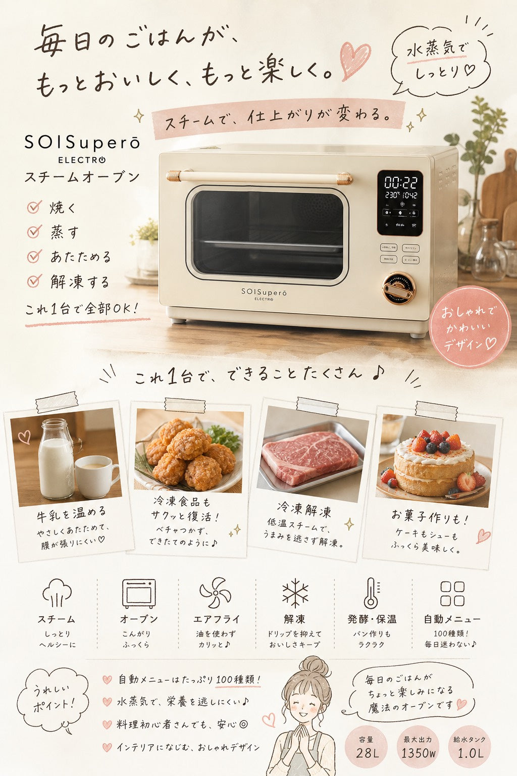 SOISuperō スチームオーブン（※他商品と同時購入不可） 家電 株式会社ソイズ